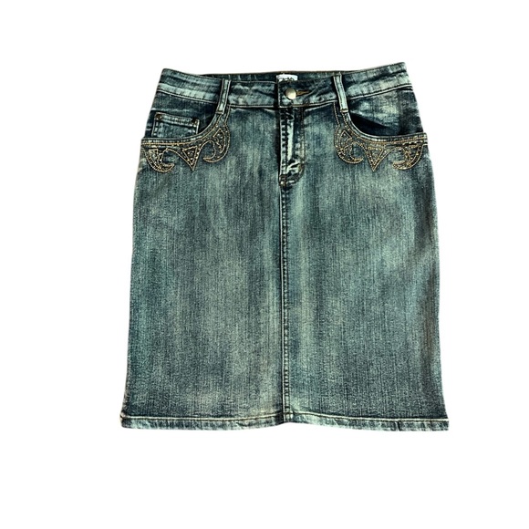 Cache Vintage Denim Skirt - Picture 1 of 9